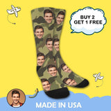 Custom Face Military Camouflage Sublimated Crew Socks