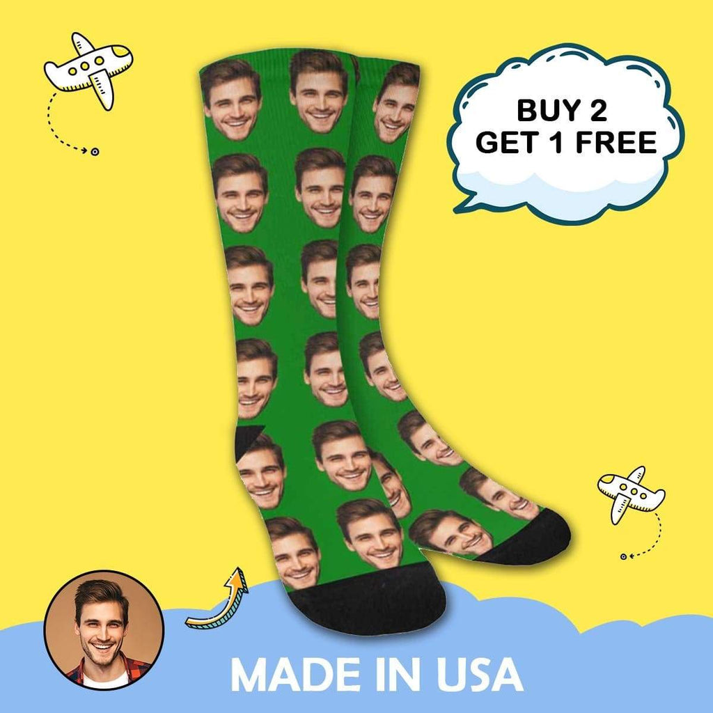 MybestBoxer Custom Your Face Sublimated Crew Socks
