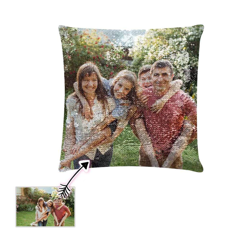 Custom Photo Family Sequin Pillow Case
