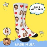 Custom Face Love Couple Sublimated Crew Socks