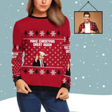 Custom Face Christmas Hat Snowflake Women's All Over Print Crewneck Sweatshirt