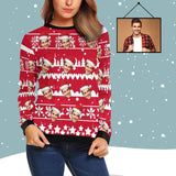 Custom Face Christmas Women's All Over Print Crewneck Sweatshirt
