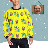 Custom Face Flower Men's All Over Print Crewneck Sweatshirt