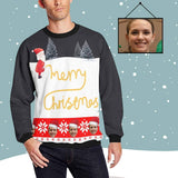 Custom Face Merry Christmas Men's All Over Print Crewneck Sweatshirt