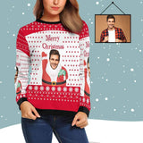 Custom Face Merry Christmas Santa Women's All Over Print Crewneck Sweatshirt