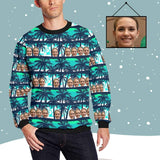 Custom Face Palm Tree Men's All Over Print Crewneck Sweatshirt