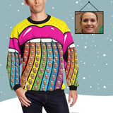 Custom Face Rainbow Men's All Over Print Crewneck Sweatshirt