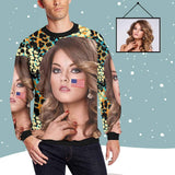 Custom Photo Leopard Men's All Over Print Crewneck Sweatshirt