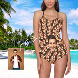 Custom Face Centre Women's Slip One Piece Swimsuit