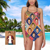 Custom Face Magic Photo Women's Slip One Piece Swimsuit