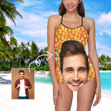 Custom Face Pineapple Peel Women's Slip One Piece Swimsuit