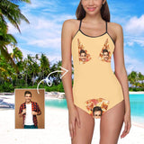 Custom Face Pizza Women's Slip One Piece Swimsuit