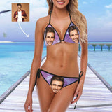 Custom Face Starry Sky Bikini Swimsuit