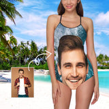 Custom Face Water Women's Slip One Piece Swimsuit
