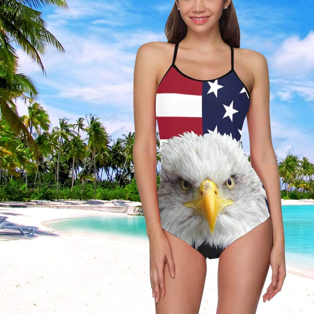 National Flag Eagle Women's Slip One Piece Swimsuit