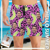 Custom Face Banana Quick-Dry Swim Trunks Men's Bathing Suit
