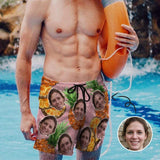 Custom Face Big Pineapple Quick-Dry Swim Trunks Men's Bathing Suit