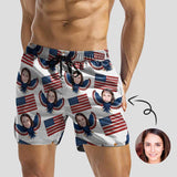 Custom Face Eagle Quick-Dry Swim Trunks Men's Bathing Suit