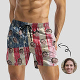 Custom Face Flag Quick-Dry Swim Trunks Men's Bathing Suit