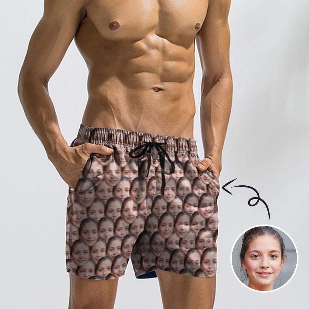 Mybestboxer Swimwear Custom Face Girlfriend Cute Quick-Dry Swim Trunks Men's Bathing Suit