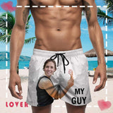 Custom Face Hug My Guy Quick-Dry Swim Trunks Men's Bathing Suit