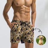 Custom Face Puppy Quick-Dry Swim Trunks Men's Bathing Suit