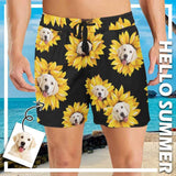 Custom Face Sunflower Quick-Dry Swim Trunks Men's Bathing Suit