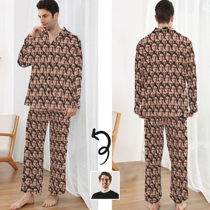 Custom Pajamas with Faces Personalized Photo Seamless Men's Pajama Set –  Custom Face Shirt