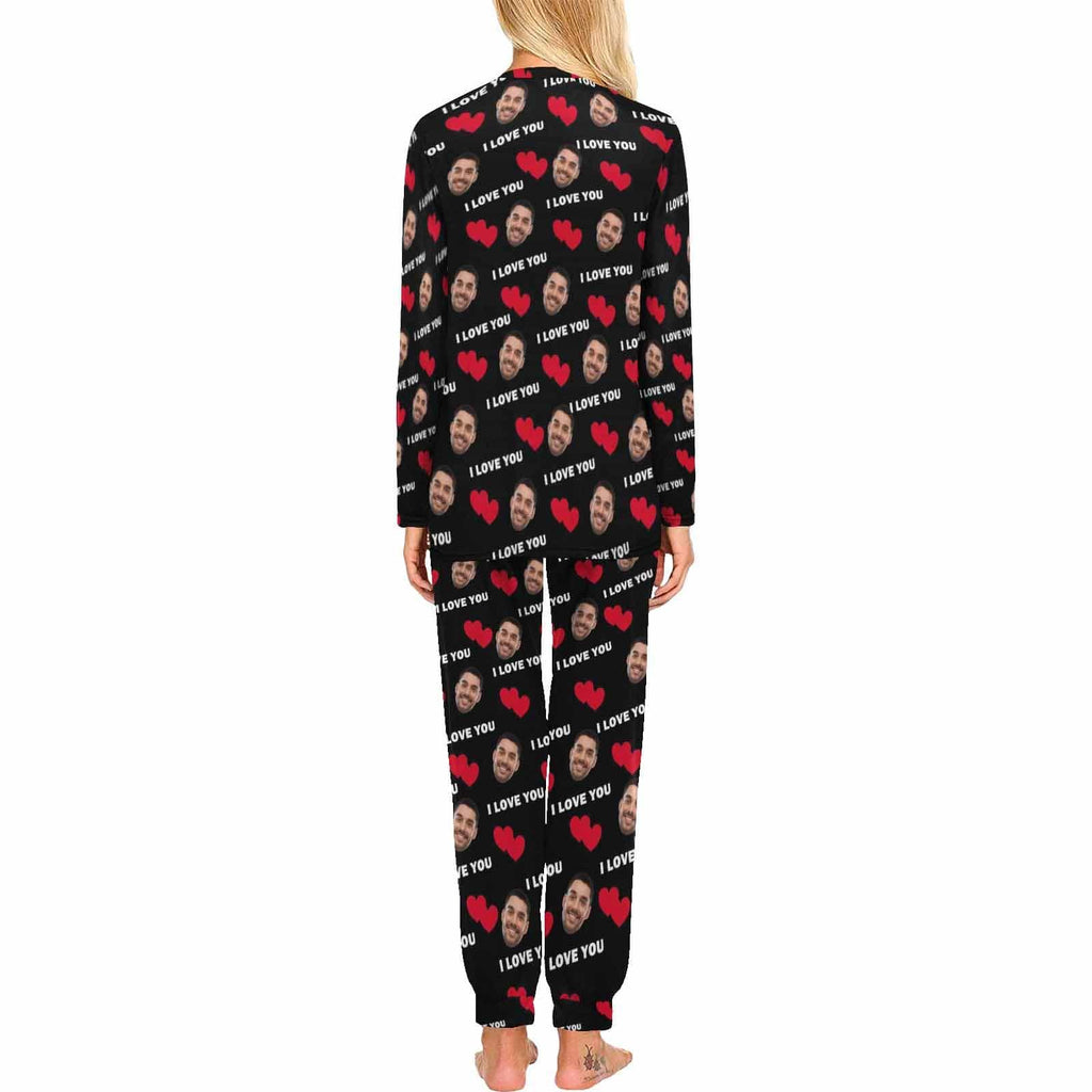 Couple Sleepwear Custom Face XO Black Couple Matching Pajamas –  CustomFaceShirt