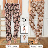 Custom Couple Face Seamless Sleepwear Personalized Women's&Men's Slumber Party Long Pajama Pants